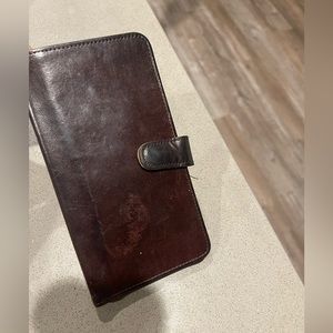 Vintage Coach distressed leather fold wallet